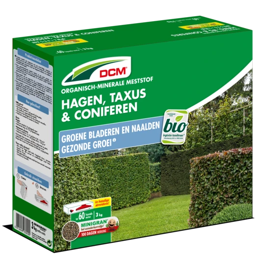 DCM Meststof Hagen, Taxus & Coniferen 3 KG 1 DCM Meststof Hagen, Taxus & Coniferen 3 KG